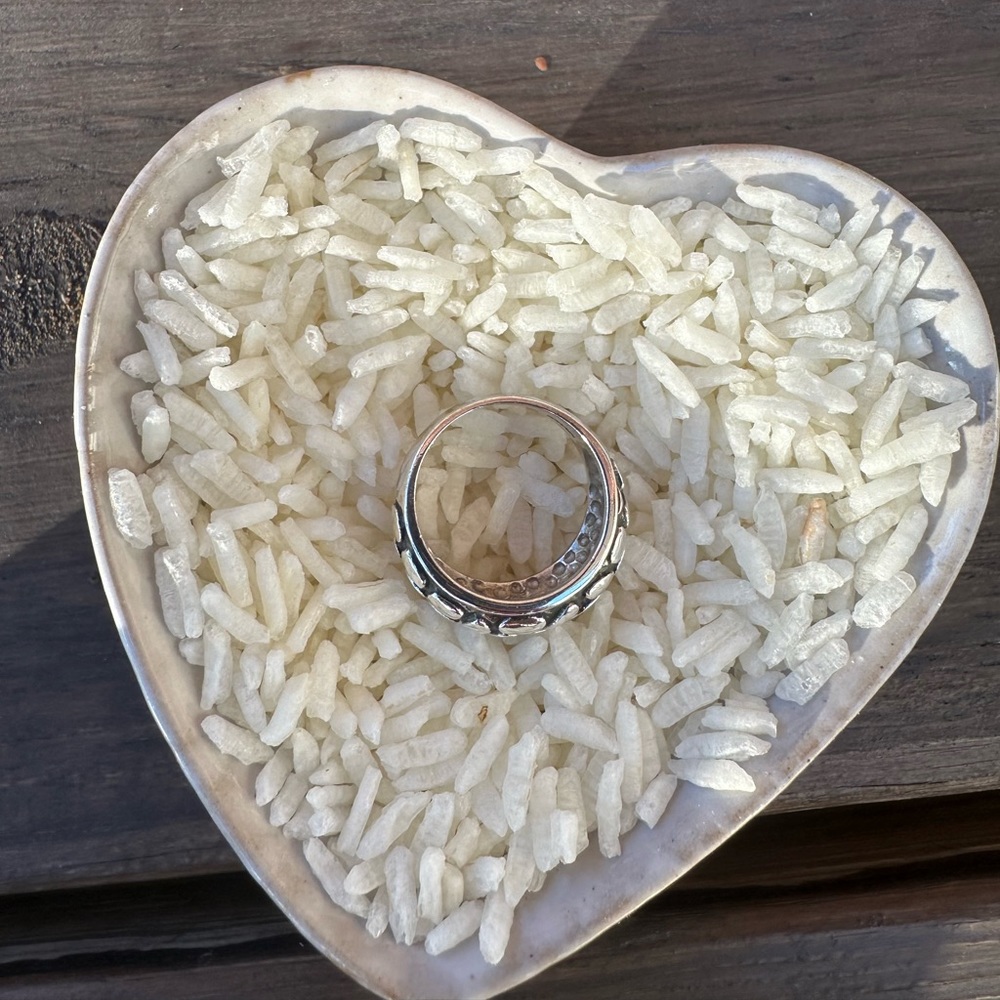 Pebble Patterned Sterling Silver Ring - image 3